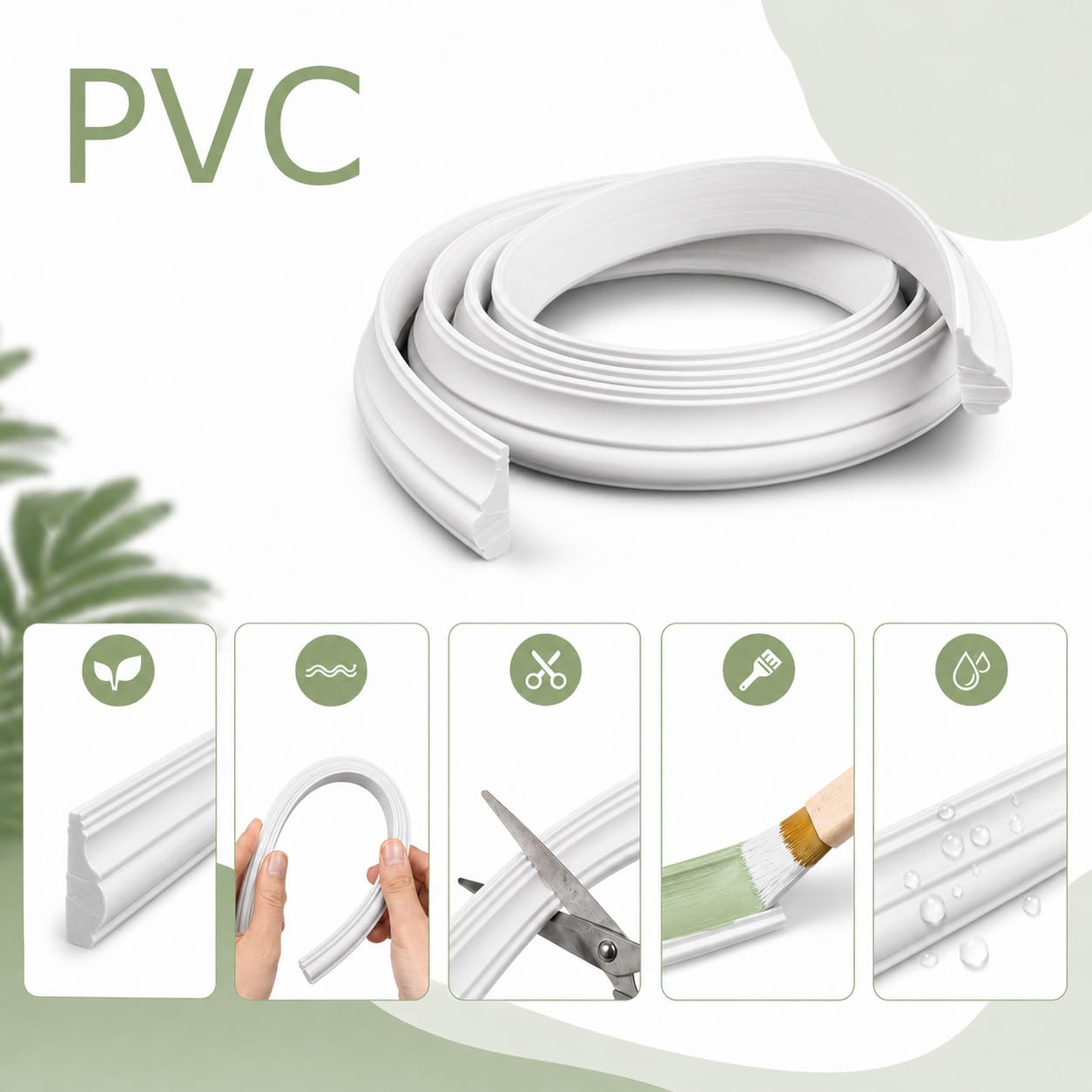 12 Pannelli Angolari da Parete, Modanature in PVC 15m per Bordo Parete A,15M