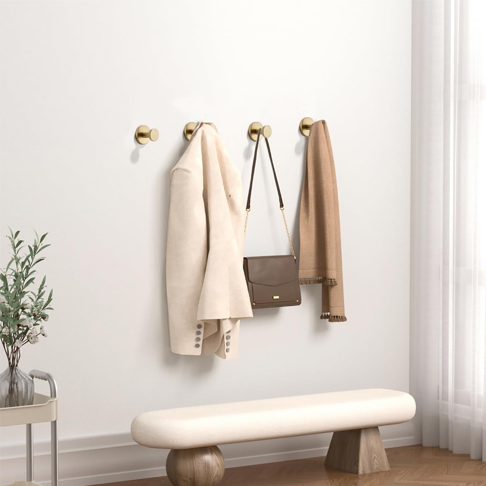 KHTUMEWARE-LHCH Champagne Bronze Coat/Robe Hooks 3-Pack in Champagne Bronze — KHTUMEWARE