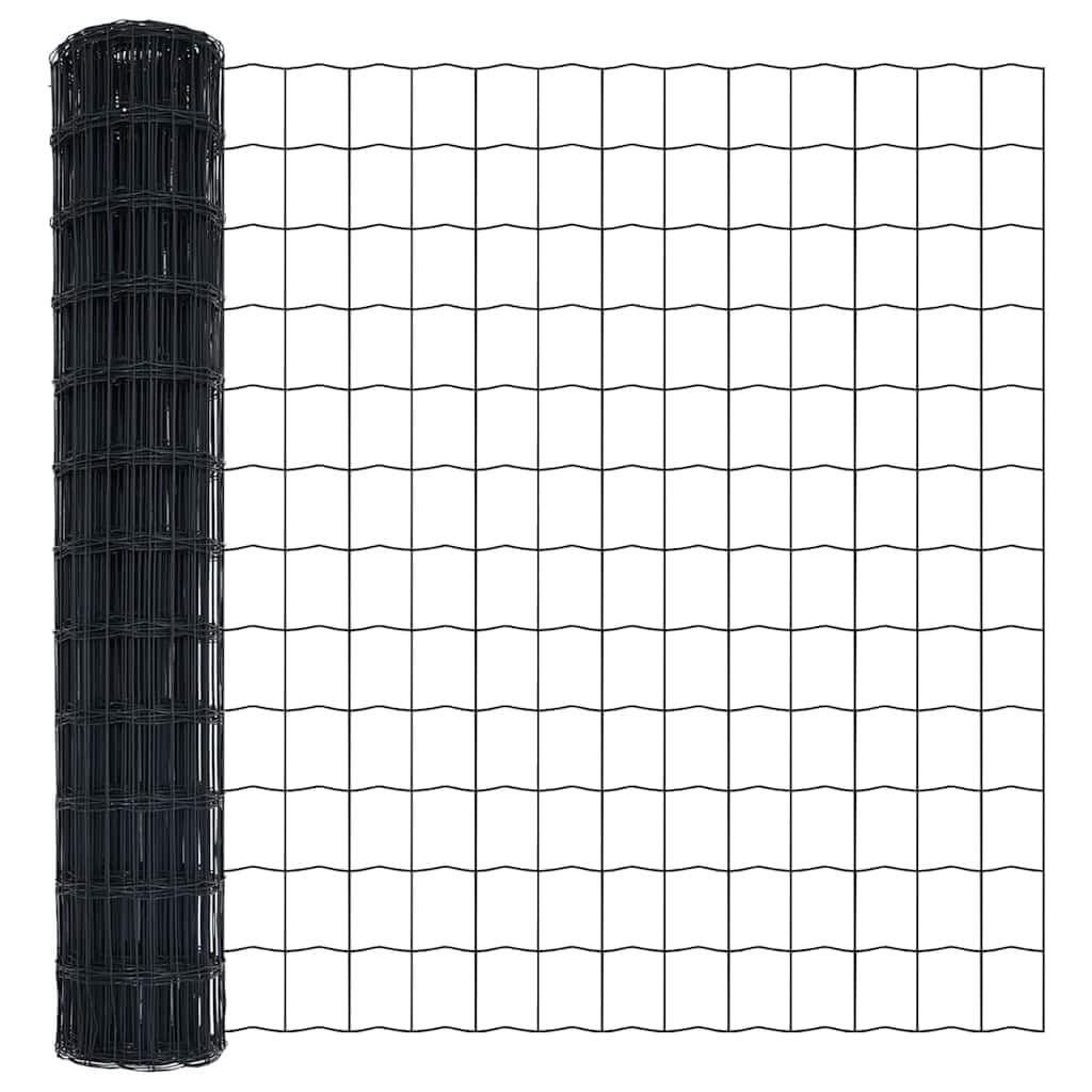 Recinzione Europea Con Ferro Rivestito in PVC, Struttura Resistente Alle Intemperie e Design Funzionale, Recinzione da Giardino, Recinzione Modulare, Per Uso in Giardino e Patio, Grigio, 1 x 10 m