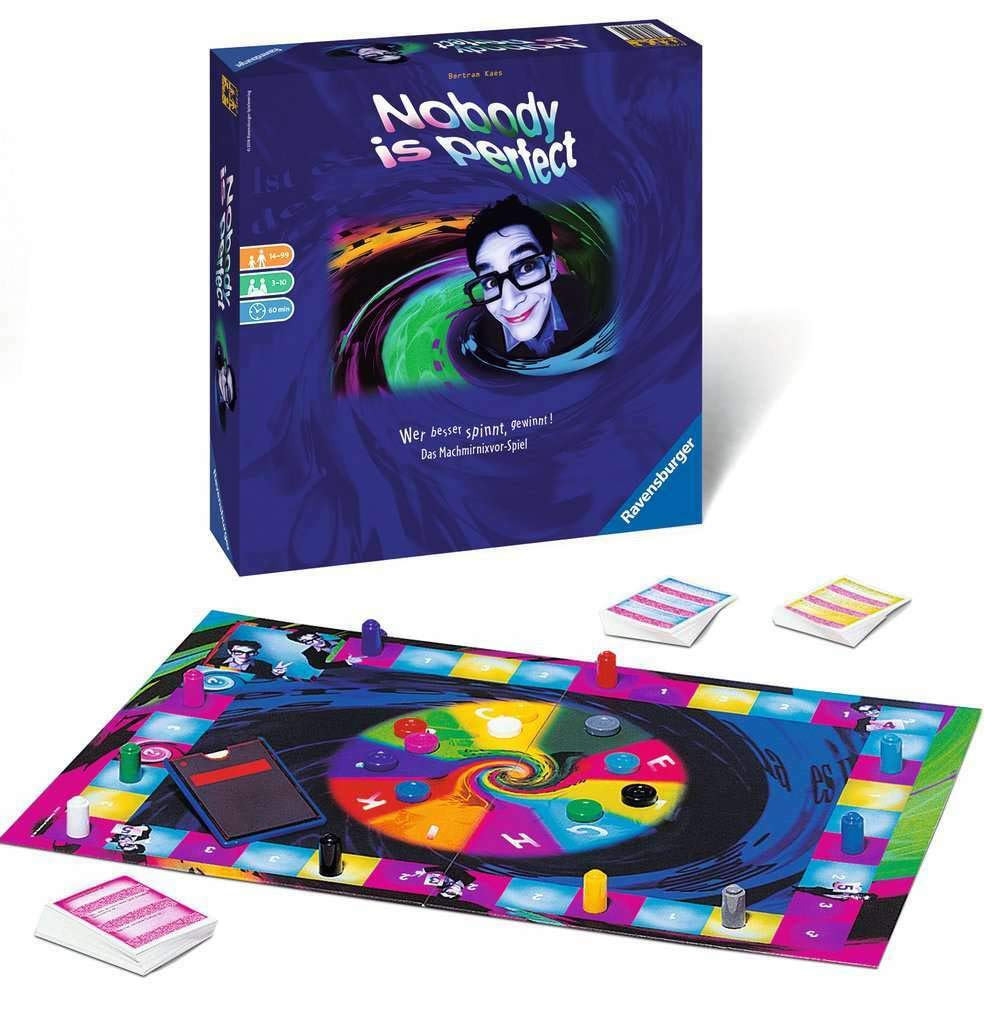 Ravensburger 4005556272259 Familienspiel Nobody is perfect, Gesellschaftsspiel für Jugendliche und Erwachsene, für 3-10 Spieler, Brettspiel ab 14 Jahren