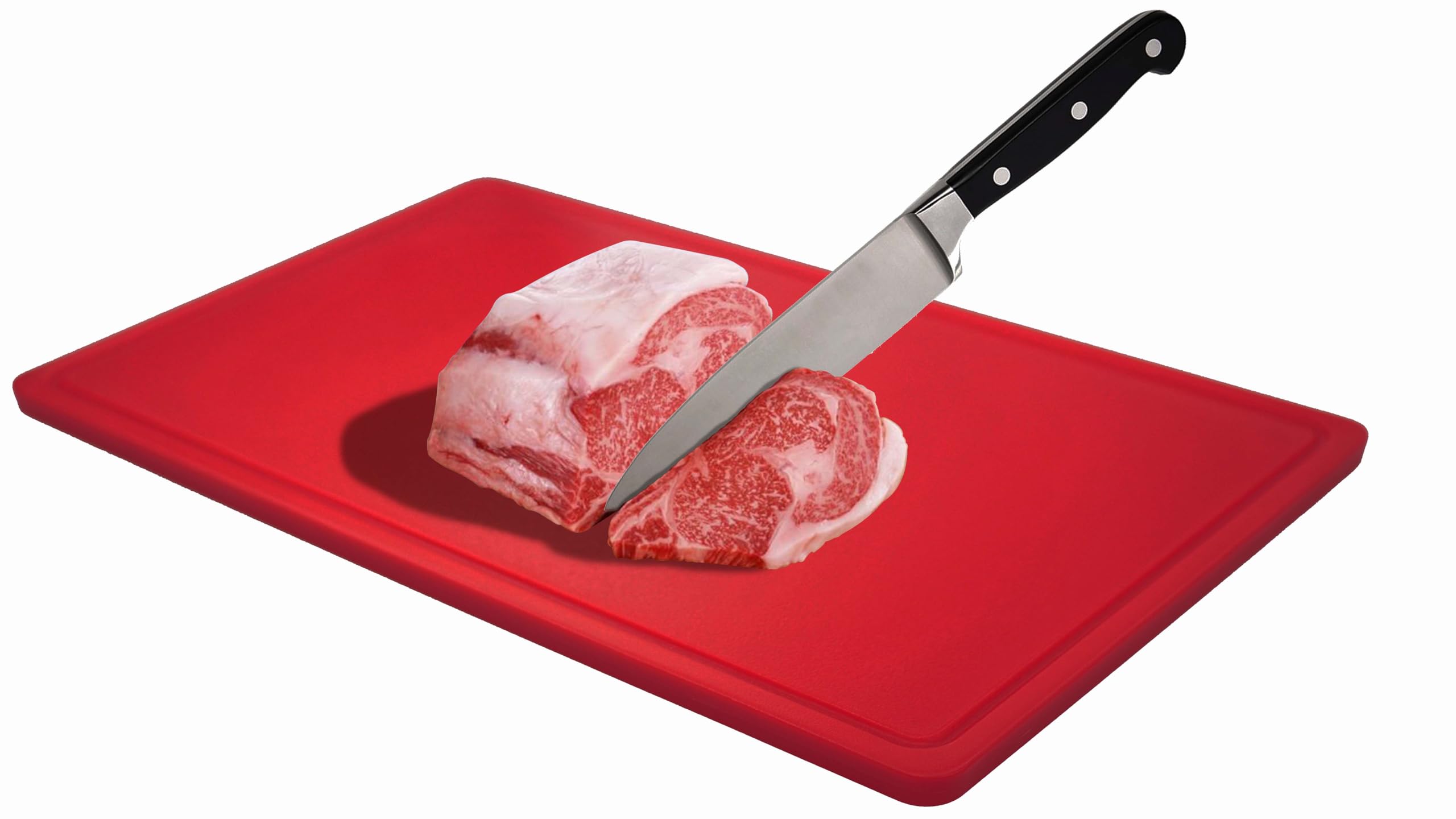 METRO Professional Tabla de cortar GN 1/1, polietileno de alta densidad (HDPE), 53 x 32.5 x 2 cm, rojo