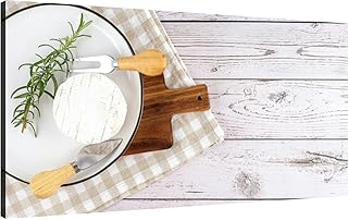 Canvas Wall Art for Living Room Bedroom Camembert cheese the serving plate a wooden board knife copy space Big Large Wall Art Decor Framed Painting Wall Pictures Prints Artwork Office