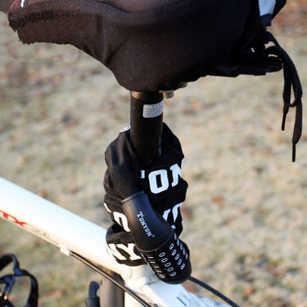 JPOJPO Bicycle Bike Lock Universal Anti-Theft Stainless Steel Cable Coil Motorcycle Cycle MTB Bike Security Lock with 2 Key