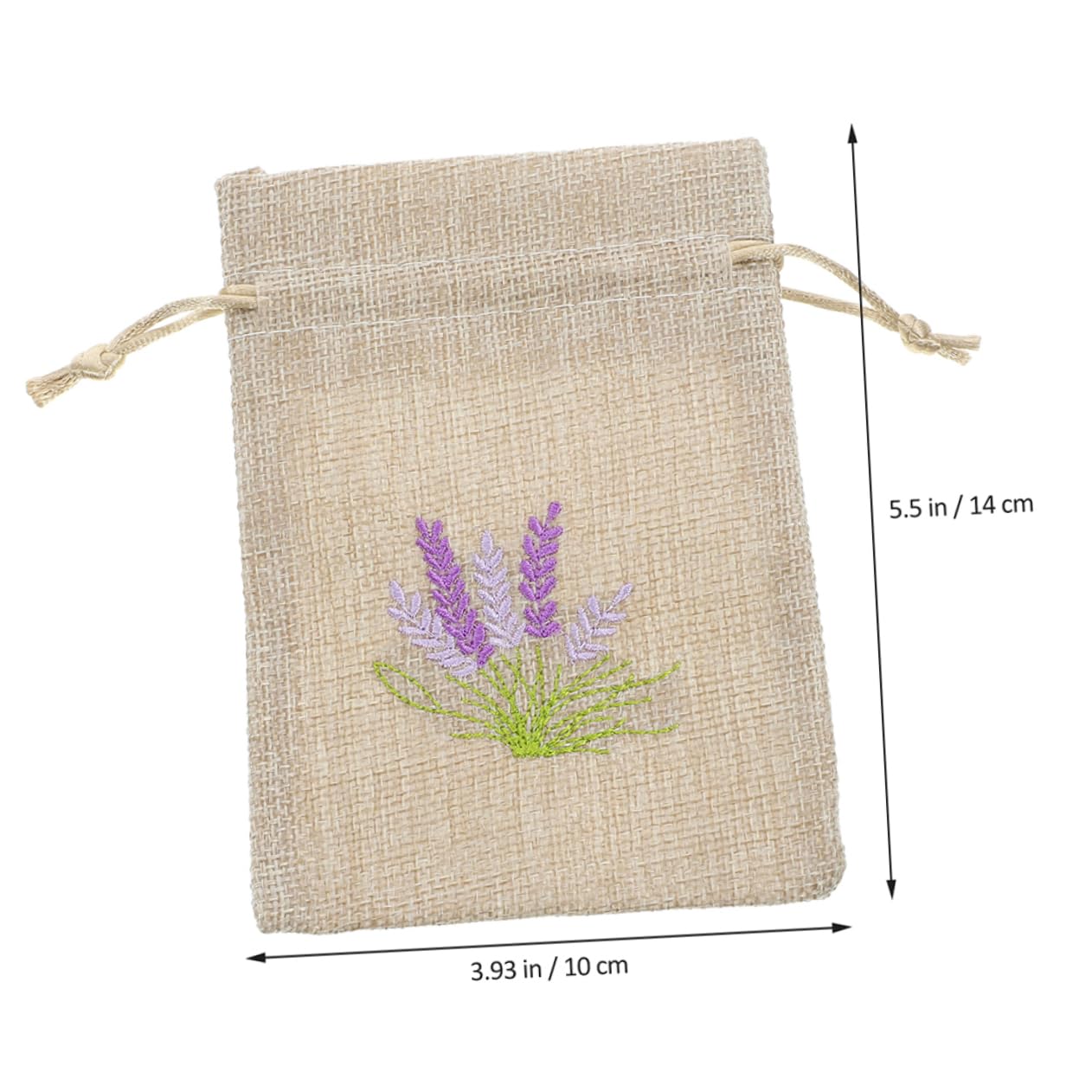JECOMPRIS 22 Sacchetti di Iuta Ricamo Lavanda, Sacchetti Ricaricabili Chiusura a Coulisse, Design Elegante per Gioielli e Piccoli Oggetti, 10x14cm