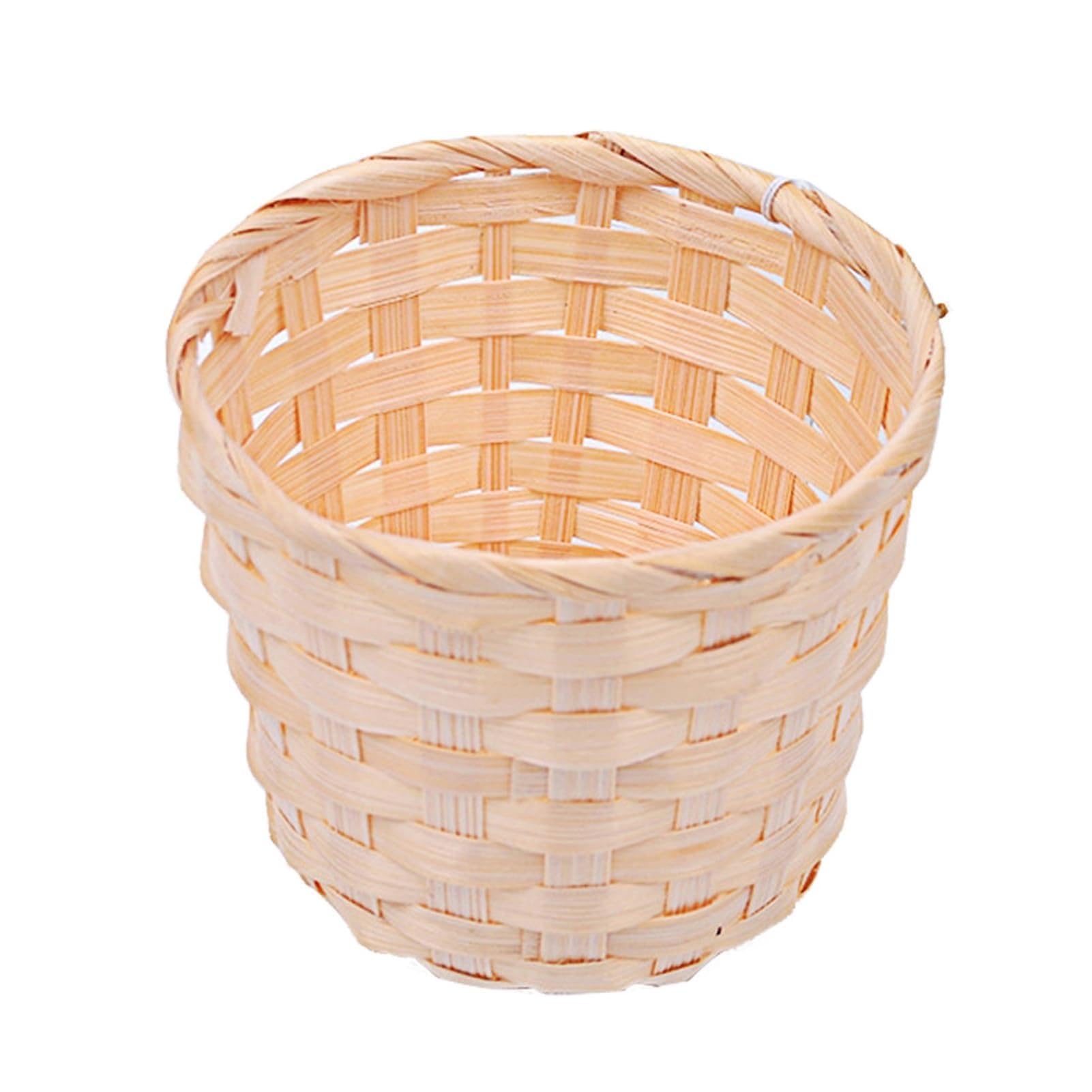 matumou Bamboo Woven Basket Bra Sundries Organizer Plant Box Desktop Container