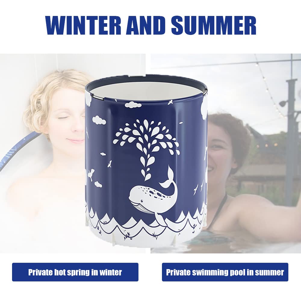 Portable Bathtub, Japanese Soaking Bath Tub for Shower Stall, Foldable