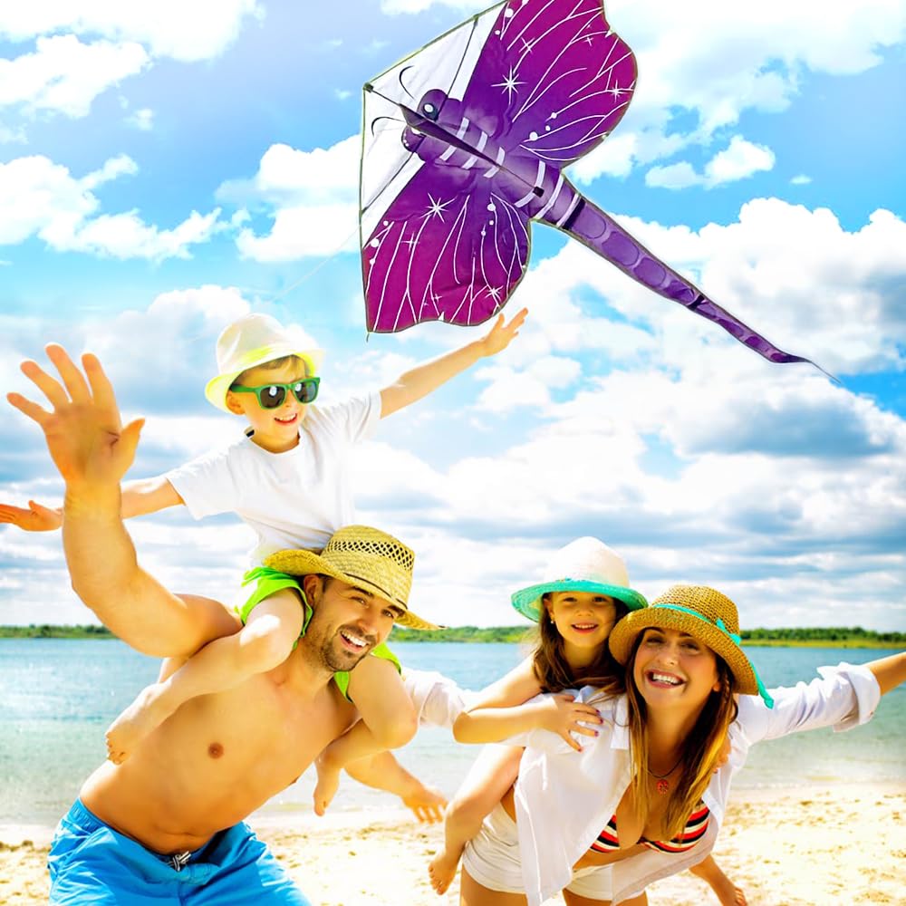 Aquilone per Bambini e Adulti, Aquilone Libellula, Aquiloni per i Bambini, Aquiloni Colorati, Aquilone Facile da Far Volare, Aquilone per Principianti, con Linea di Kite da 100M