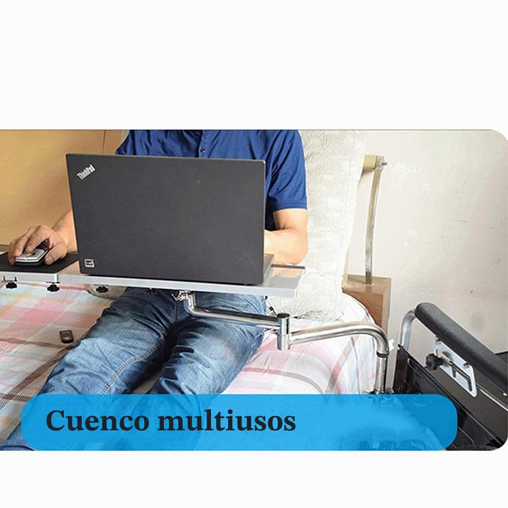 Bandeja ajustable para silla de ruedas, escritorio ergonómico para leer, comer y descansar, mesa universal extraíble para silla de ruedas, altura y distancia ajustables