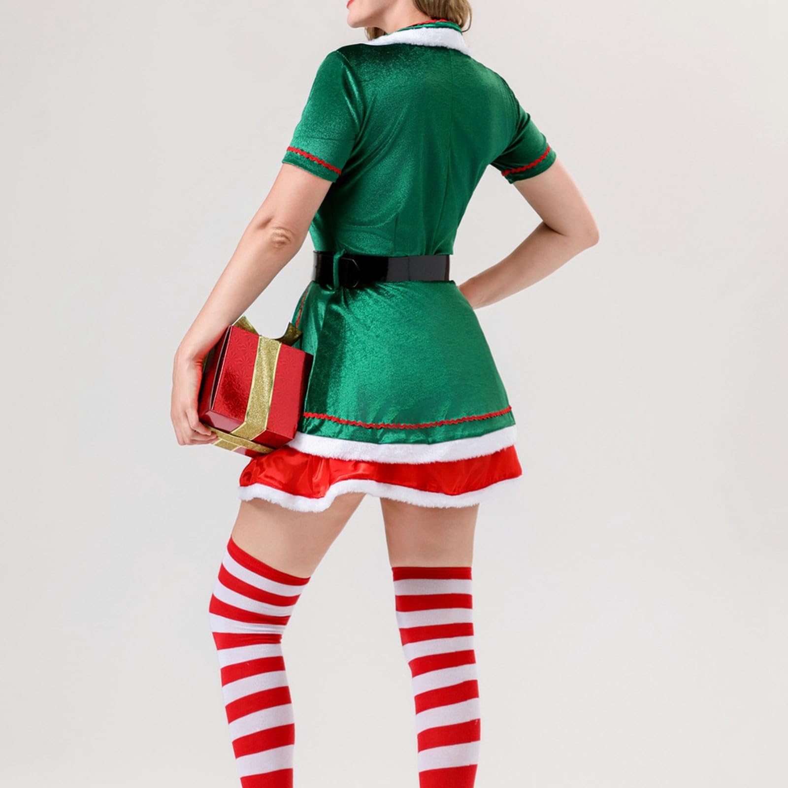 Faschingskostüme Damen Weihnachtskostüm Damen Grünes Elfen Kostüm Rollenspiel Cosplay Perfekt Für Feiertagsparty Und Aufführung Elfenkostüm