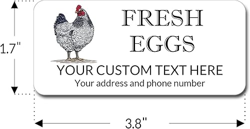 Miniatura 30 de Hecho en los E.E.U.U. Etiquetas adhesivas de cartón personalizadas de 3 pulgadas para huevo, etiqueta adhesiva de embalaje de cartón de huevo