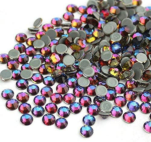 Jollin Hot Fix Crystal Flatback Rhinestones Round Diamond Glass Gems 4.8mm(20ss, 1440pcs, Crystal AB)