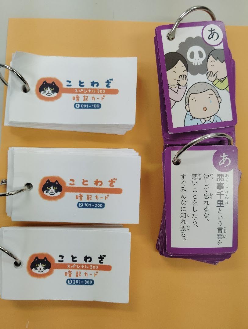 ことわざ暗記カード 300枚セット 四字熟語かるた▼げ依頼〜歓迎▼