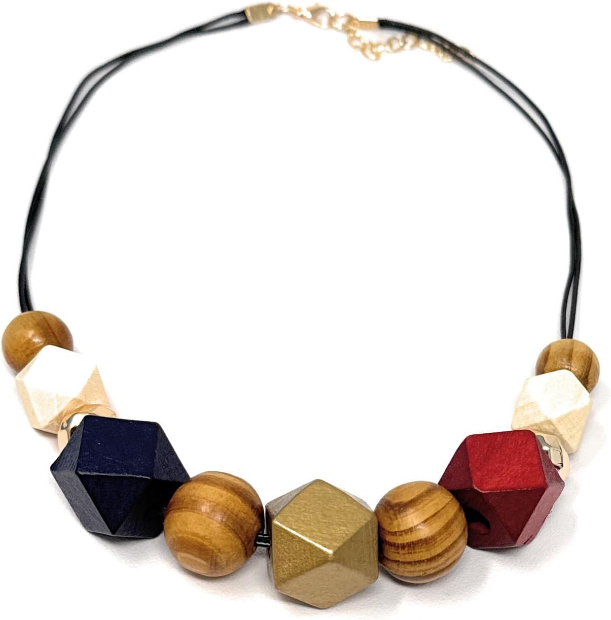 Blazing Autumn Multi Color Wooded Bead Necklaces for Women