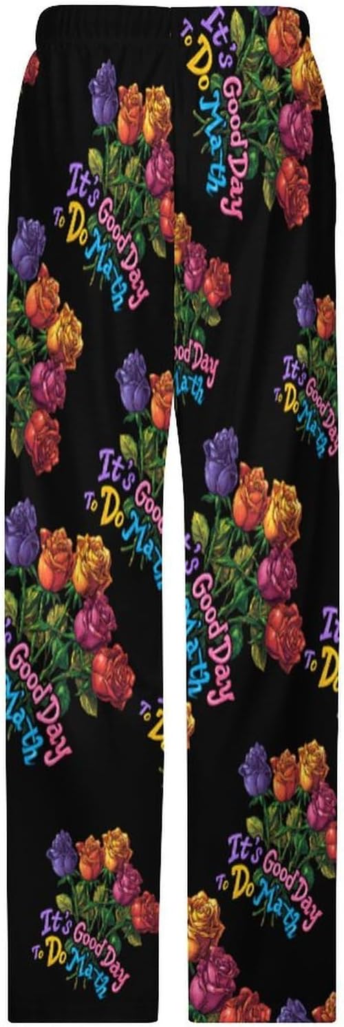 Its Good Day to Do Math Lounge Pajama Pants for Men Print Loungewear Bottoms Sleepwear Pj Sleep Pant 5X-Large