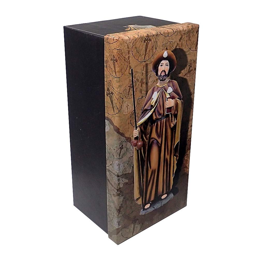 Figura Santiago Apóstol Peregrino Imagen 20Cm. Adorno Silueta Resina Peana Decoración