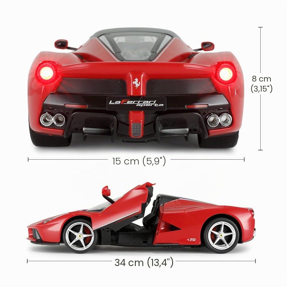 RASTAR - Auto radiocomandata da drifting, modello Ferrari LaFerrari Aperta, in scala 1:14, cabriolet, portiere apribili, luci funzionanti