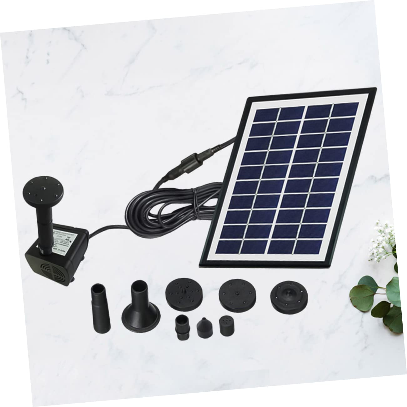 Fuente Solar Flotante 4w Negro 1 Juego Abs para Jardín y Estanque