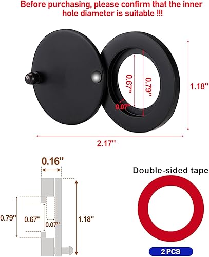 Miniatura 2 de 1 juego de cubierta de mirilla, cubiertas de mirilla para mirillas para visores de puertas, protector de mirilla de seguridad para el hogar de