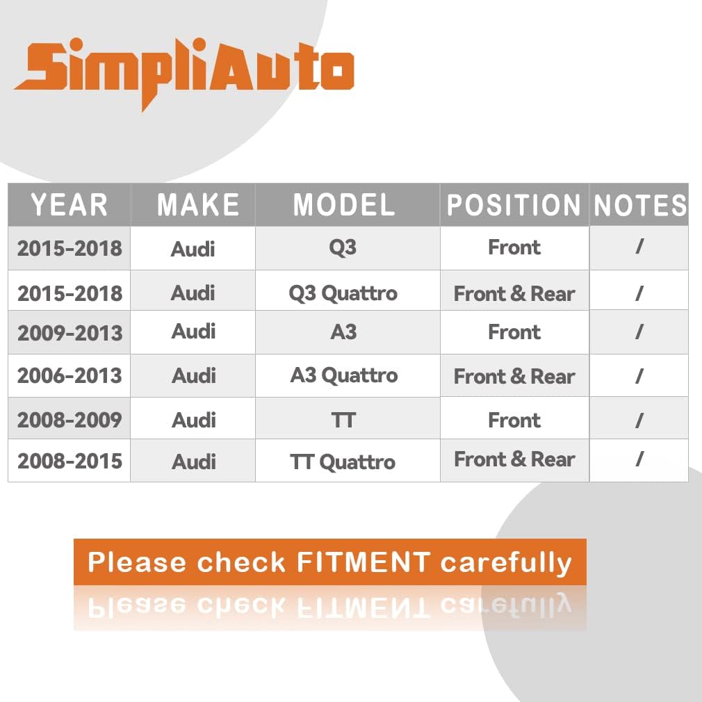 513253-x2 Wheel Hub Bearing Assembly Compatible with Audi A3 Q3 TT Quattro, Volkswagen Golf Jetta Passat Tiguan CC GTI R32 EOS Rabbit, 5 Lugs w/ABS