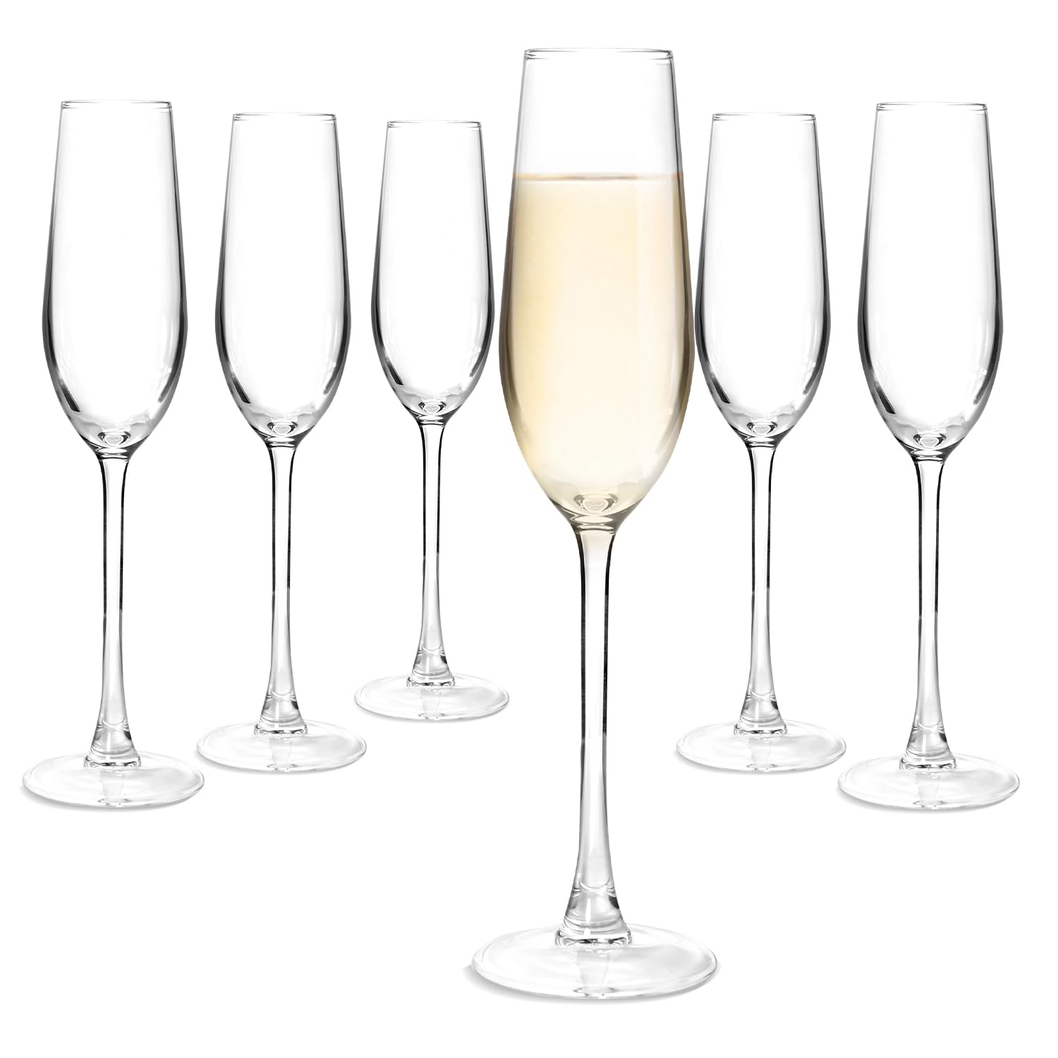 Flûtes à champagne soufflées à la main lot de 6 verres en cristal sans plomb