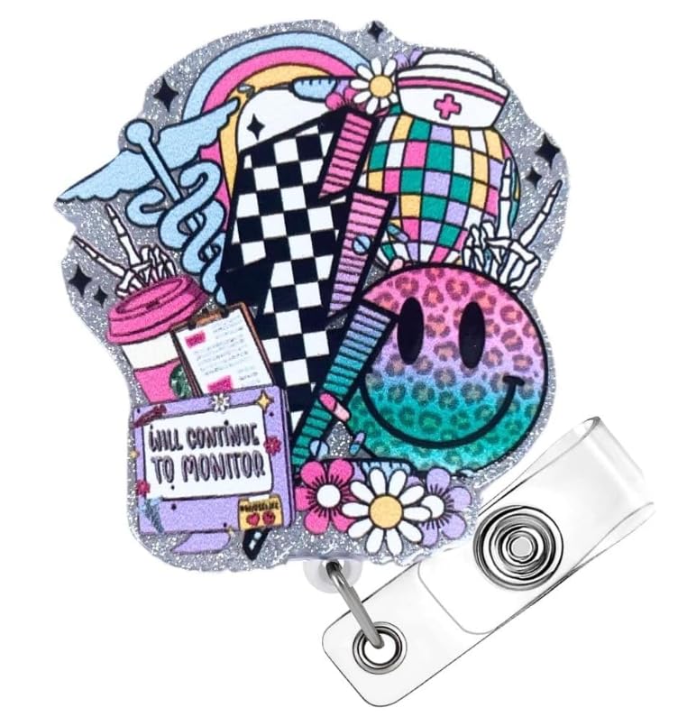 New Acrylic Badge Reel Single Parent (Smiley Nurse)