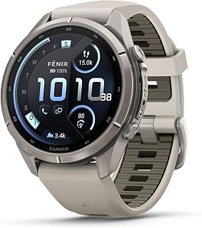 Fenix 9 Pro – inReach, 43mm, Titanium with Fog Gray/Dark Sandstone Silicone Band