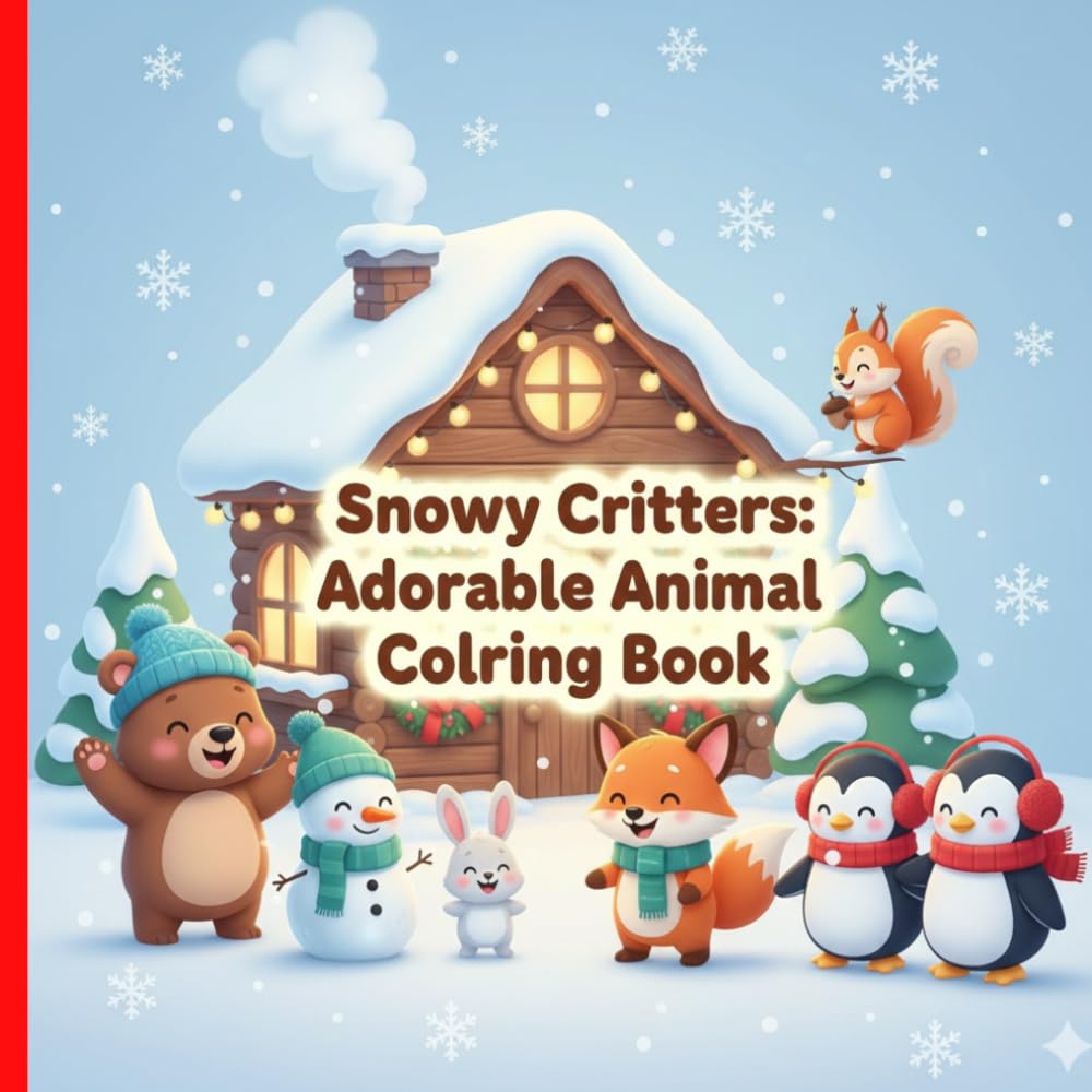 SNOWY CRITTERS: ADORABLE ANIMAL COLORING BOOK: Cute Winter Animals to Color — Snowy Scenes, Cozy Moments & Heartwarming Holiday Fun