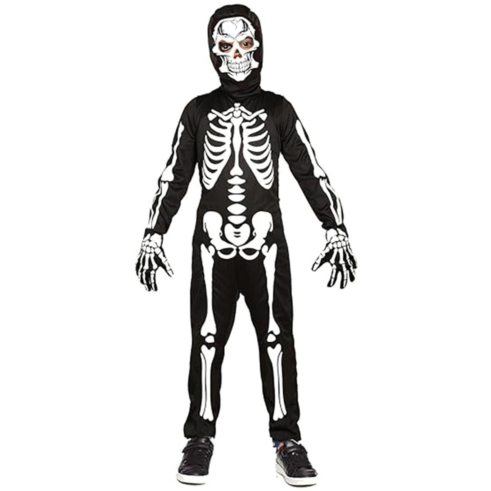Joozmui Skeleton Costume Kids Boys Glow in The Dark Skull Scary Halloween Costume for Boys (4-6 Years), Black - Image 3