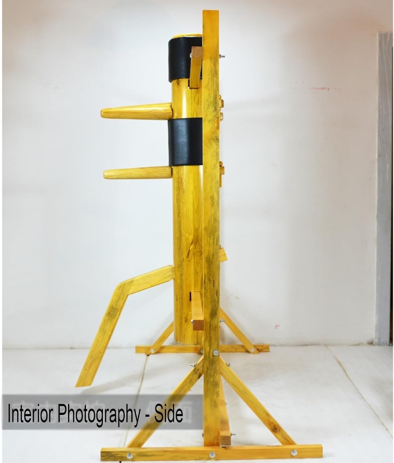 Freestanding Wing Chun Wooden Dummy with Tripod Base, Adjustable Height Mook Yan Jong for Martial Arts Training, Solid Wood Construction, 3 Colors Available