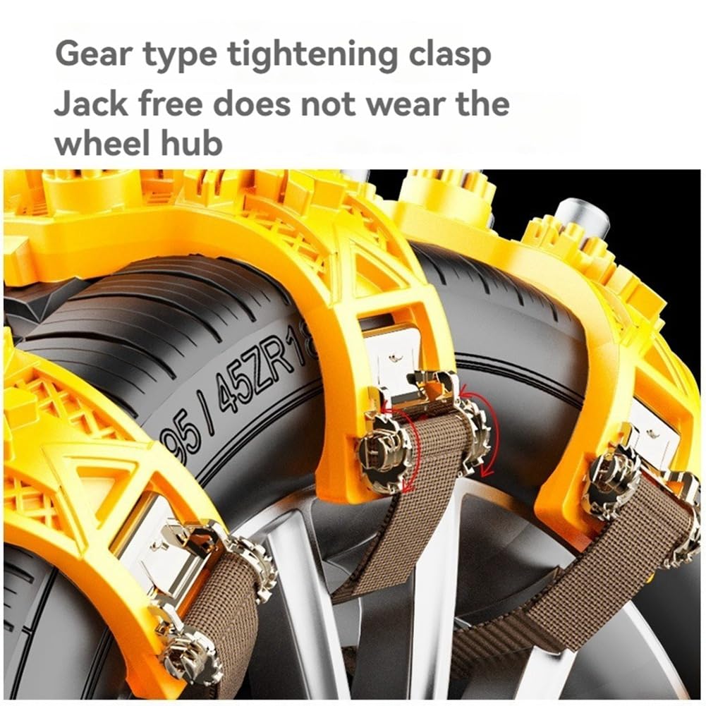 Bloepum Non-Slip TPU Tire Chains for Safe Driving -, Universal Fit Anti-Skid Chain for All Weather Conditions