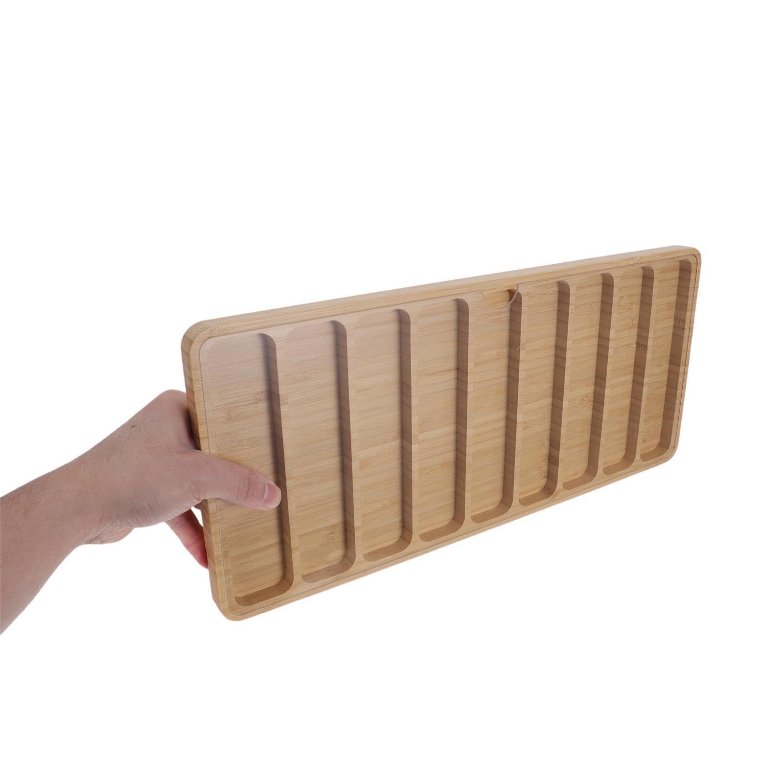 Toyvian Organizador de Correas de Reloj de Bambú 9 Ranuras y Tapa Acrílica, Caja para Correas que Protege del Polvo, Adecuado para Tiendas y Cumpleaños