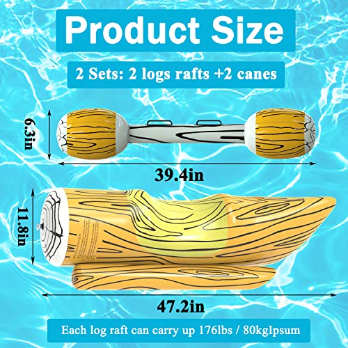 4Pcs Pool Floats For Adults Kids Battle Log Rafts Inflatable Floating Row Toys Log Raft Floats Ride Boat Pool Toys For Swimming Pool Party Water Sports Outdoor Games Pool Float Water Toys #TOP3