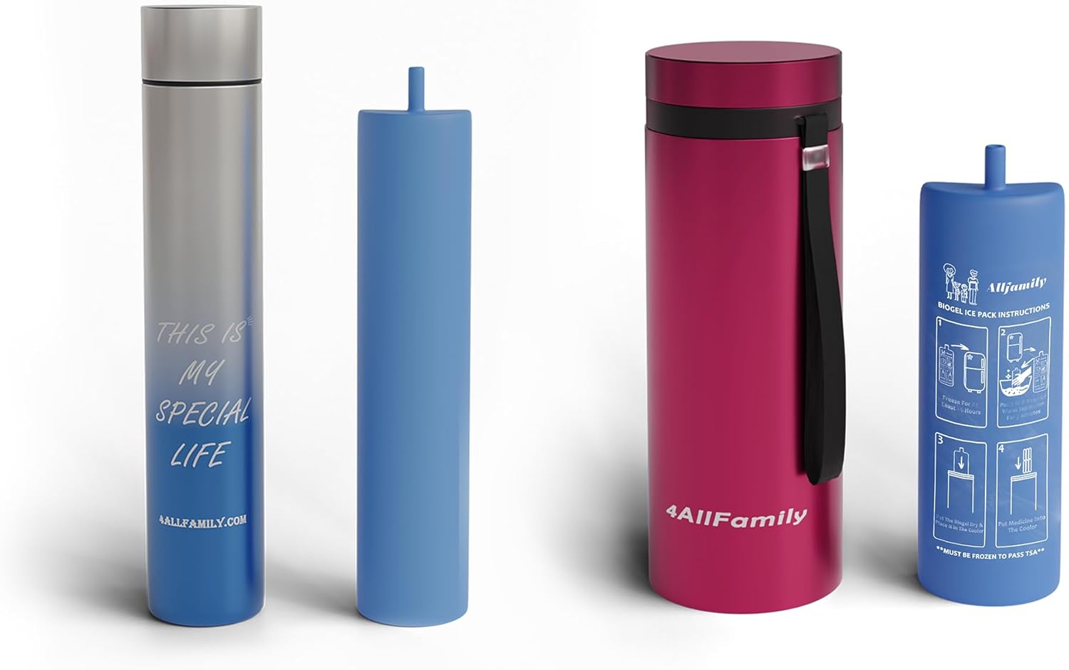 4ALLFAMIY Single Pen Blue + Basic Cooler RED