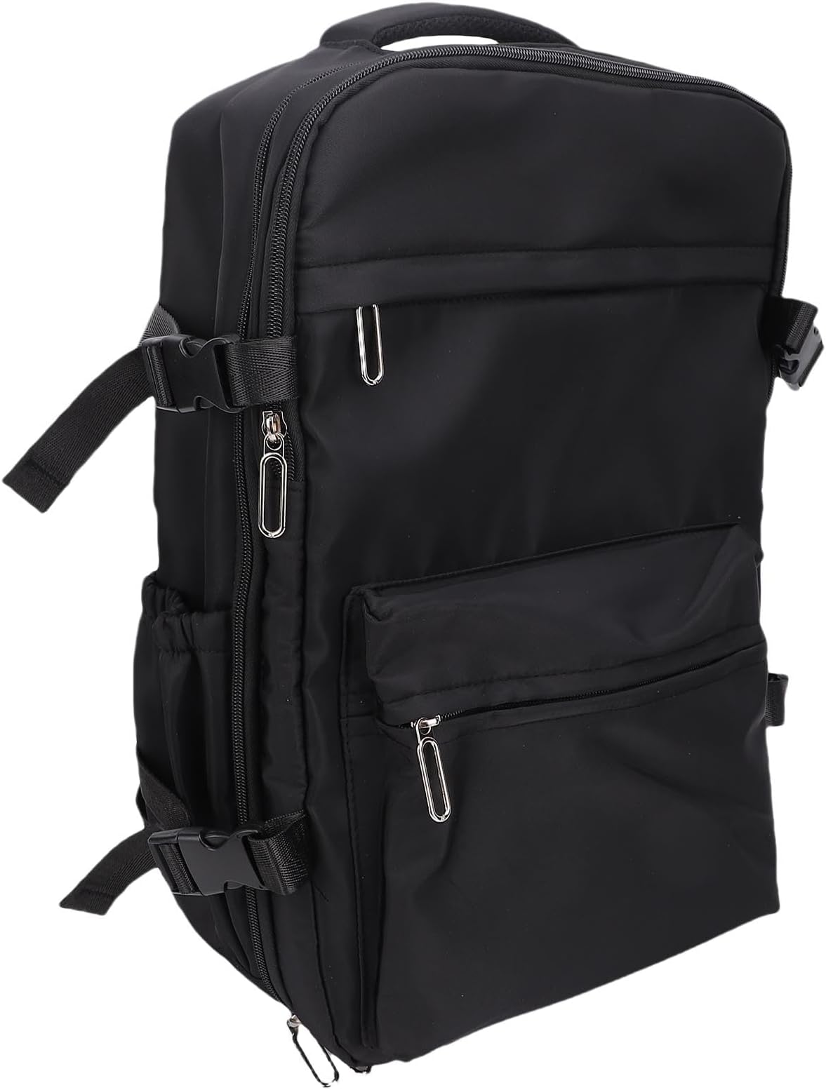 Vacuum Backpack, 27L Large Capacity Compression Backpack with Sponge Shoulder Straps and Luggage Strap, for 15.6 Inch Laptop and Travel (Black)