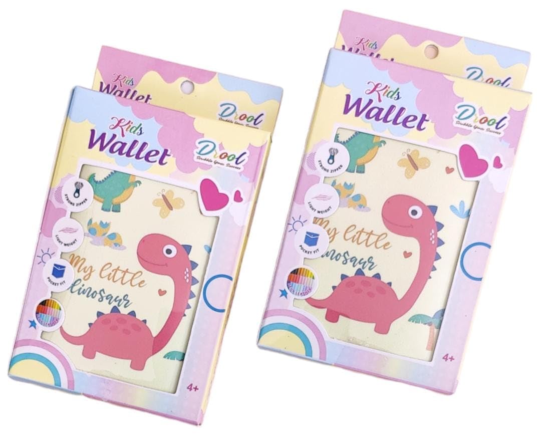 Dinosaur Trifold Wallet for Kids Boys - Stylish, Cute, Light Cartoon Design - Return Gift (2pcs)-image-46