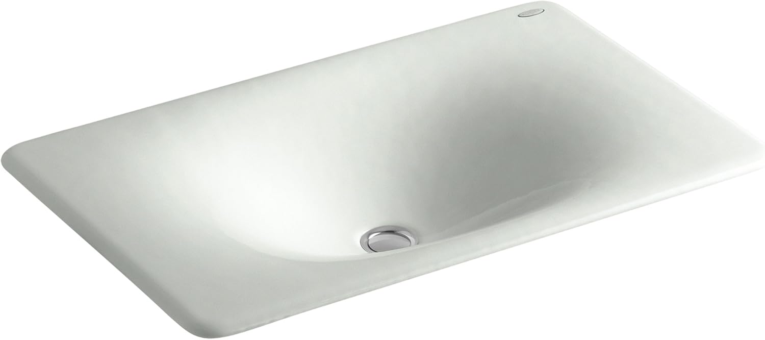 KOHLER K-2826-FF Iron/Tones Cast Iron Bathroom Sink, Sea Salt