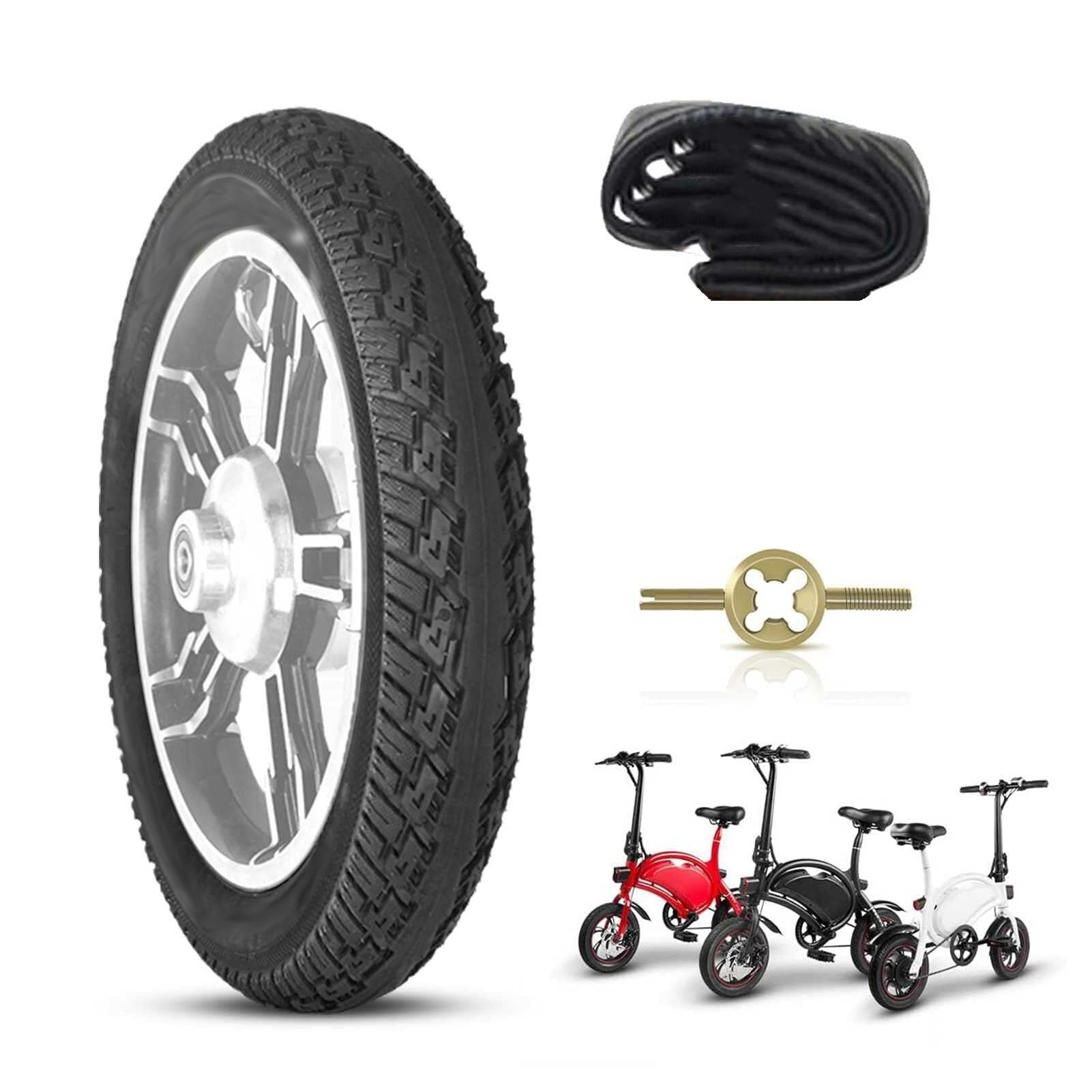 14X2,50 Dętka do Roweru Elektrycznego | 14 2,50 Gumowa Opona Antyprzebiciowa do Roweru Elektrycznego z Dętka z Zagiętym Wentylem | 64-254 14 X 2,50 Opona Odporna na Zużycie