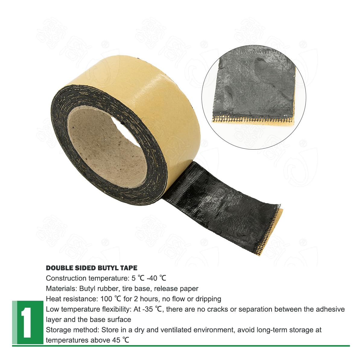 Double Sided Overlapping Butyl Adhesive Tape and Geotextile Tape Used for Home Decoration Waterproofing Automobile Assembly Steel Structure Construction Subway Tunnel Sealing Treatment