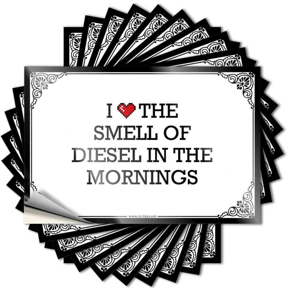 Bumper Outside Decor Microfiber Inspirational Hat I Love The Smell of Diesel in The Mornings - Scratch Resistant Stickers(12X18CM)