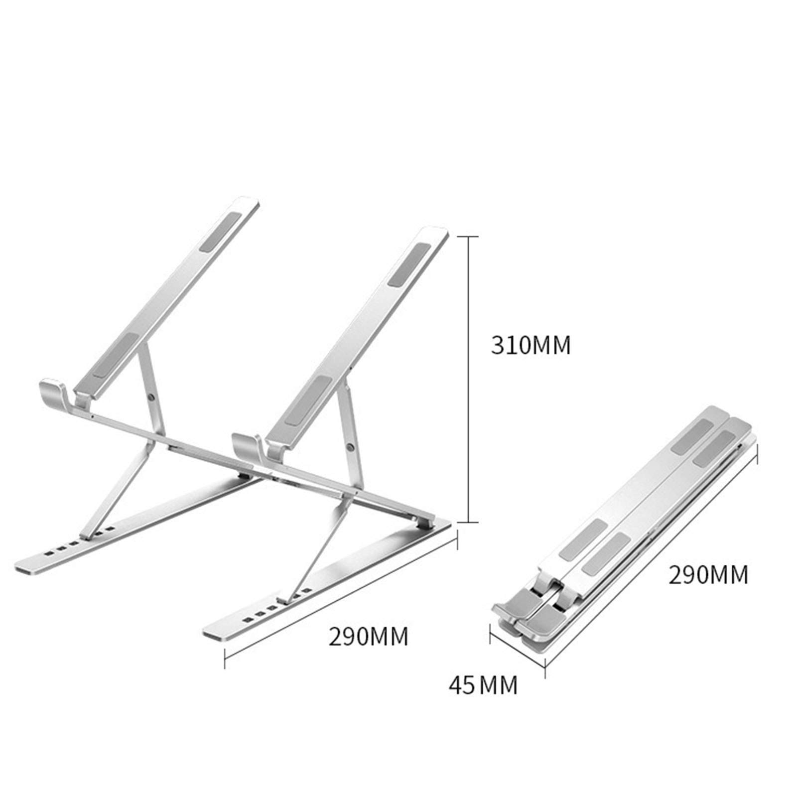 sunyu Supporto Ventilato Portatile, Supporto Notebook Alluminio, Laptop Stand, Supporto Laptop Regolabile, per Tutti i laptopSilver