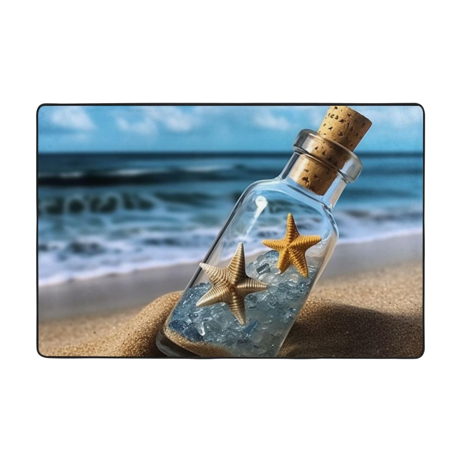 Tapis moderne en peluche Wishing Bottle : la solution anti-glisse lavable