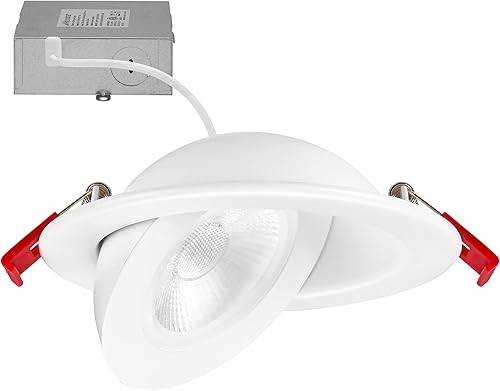 Maxxima Foco flotante LED empotrable ultrafino giratorio de 4 pulgadas, 900 lúmenes, 5 CCT seleccionables 2700 K3000 K3500 K4000 K5000 K, regulable,