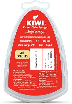 KIWI Express Shine Instant Sponge Shoe Polish , 5ml Wax Leather