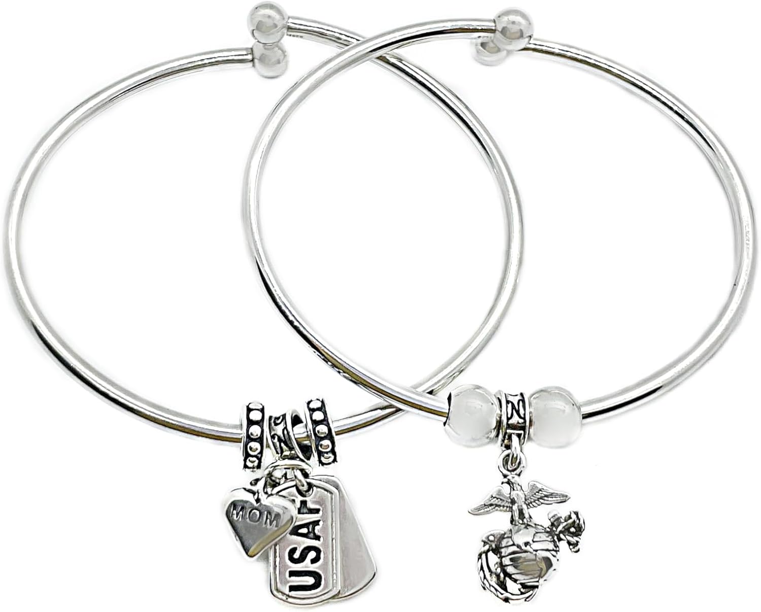 .925 Sterling Silver Charm United States Marine Corps USMC MCAS