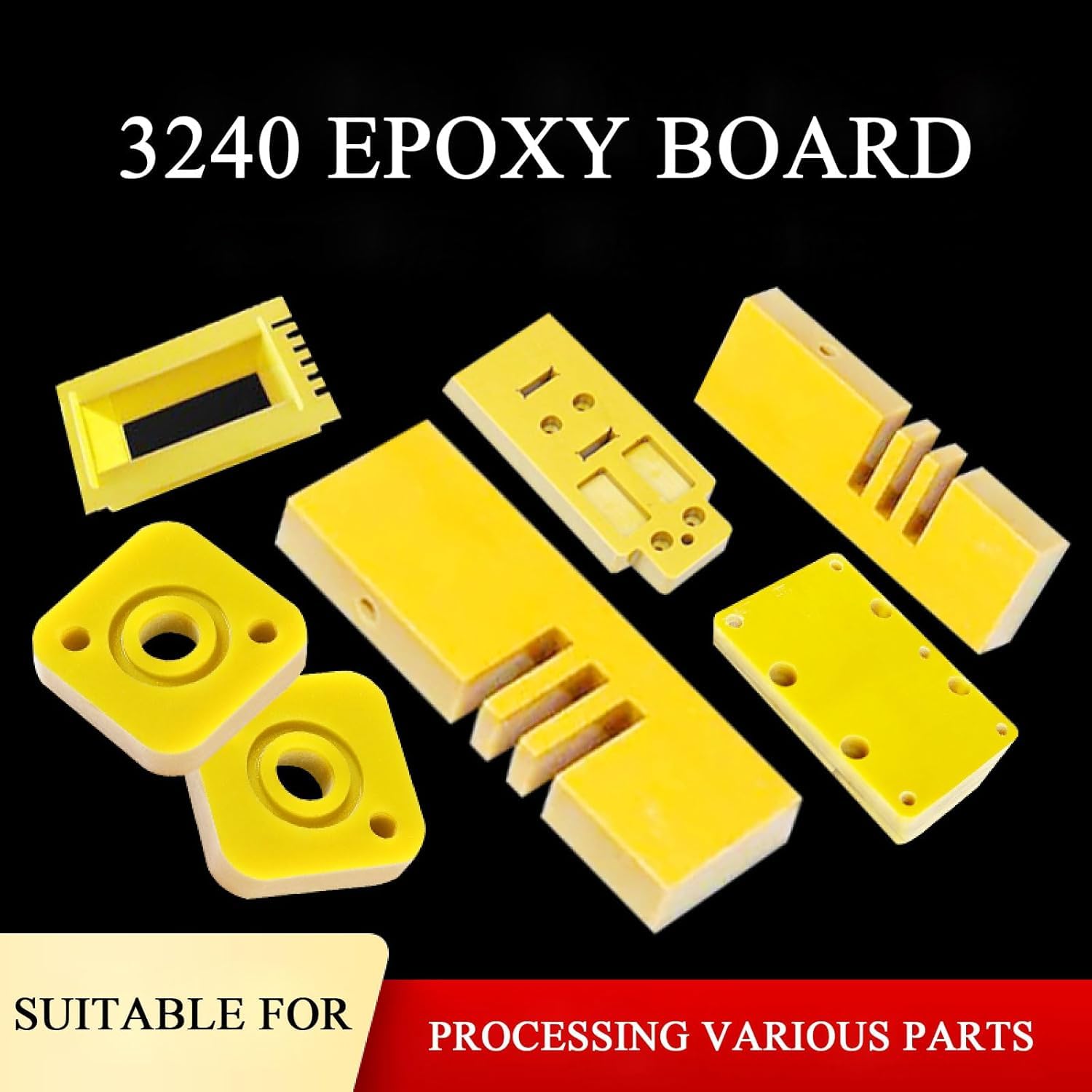 10er-Packung mit 3240 Epoxidharz-Leiterplatten-Glasfaserplatten, 50 × 50 mm(50 * 50 * 8mm)