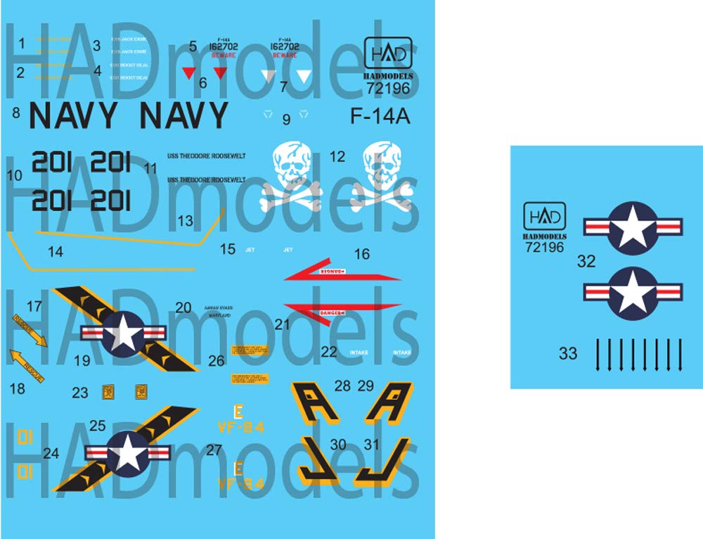 HAD Model 1/72 US Navy F-14A VF-84 Jolly Rogers #201 Hibizi