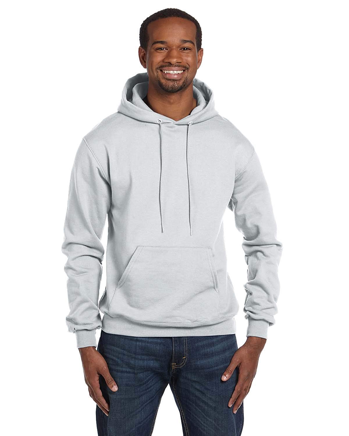 Men's Front Pocket Pullover Hoodie Sweatshirt, X-Large, Silver