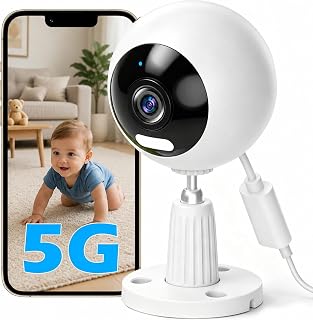 Kamera Überwachung Innen Aussen, 3MP 5G WLAN Überwachungskamera Innen für Zuhause, Familie, Baby Hundekamera, Farb Nachtsicht, Bewegungsmelder, IP66, 2-Wege-Audio, 24/7 Aufzeichnung, Ohne Abonnement