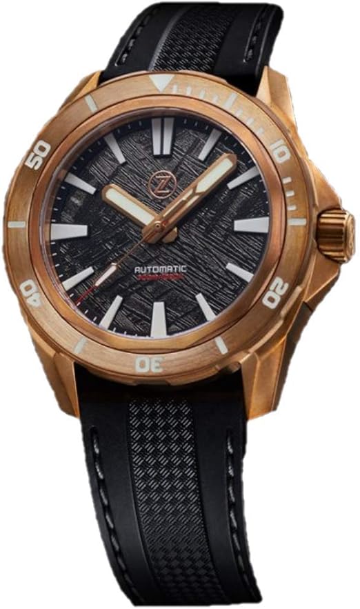 ZELOS SWORDFISH Meteorite Reloj para Hombre (300 m), Color Bronce