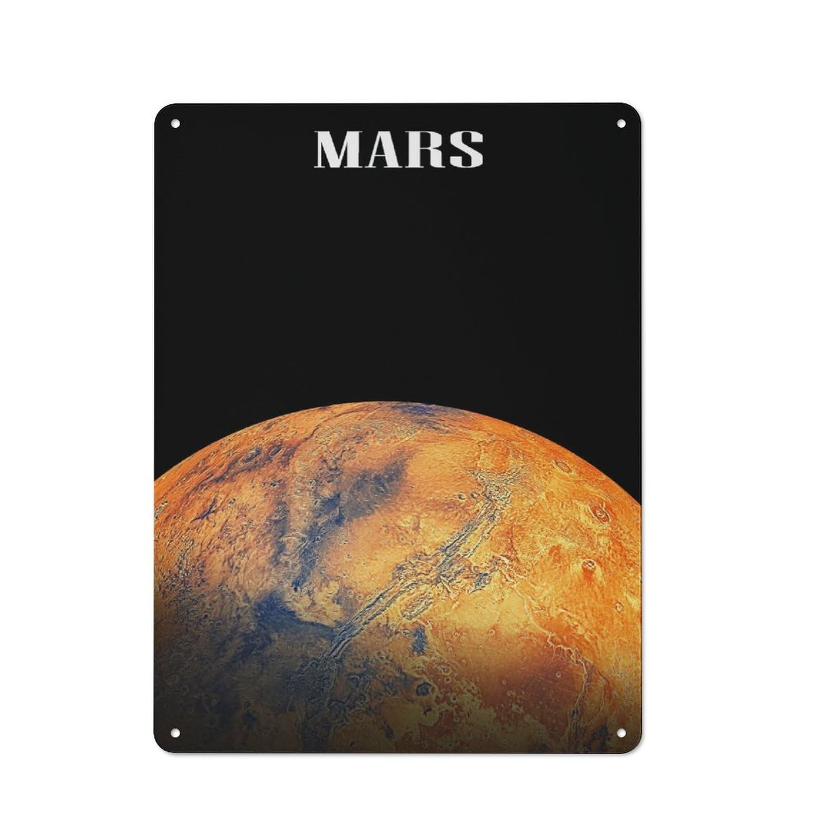Junmoney Planet Mars Space Metal Plaque 40X30cm With For Garage Wall, Vintage Decor, Autumn Home Decor For Collectors Of Metal Signs